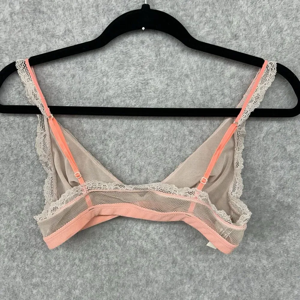 Free People Intimately Triangle Mesh Lace Trim Bralett size Small